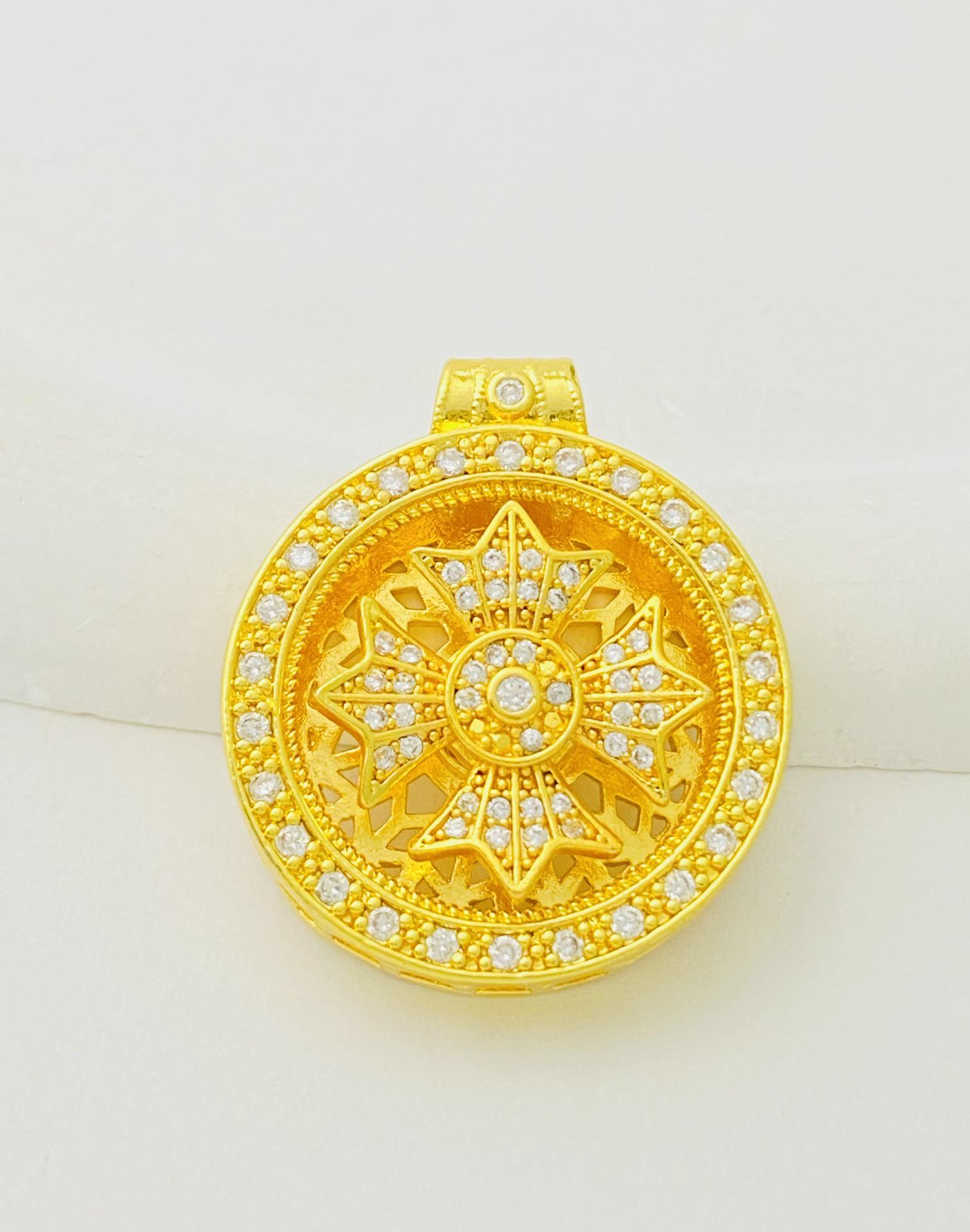 Позолоченная вращающаяся подвеска-ожерелье Компас Восьми Сокровищ