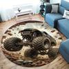 Racing Speed Bear Roar Round Area Rug,Carpet Rug for Living Room Bedroom Sofa Playroom Decor,Non-slip Floor Mat