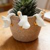 1/3Pcs Duck Pendant Hanging Over Flower Pots Resin Sculpture Outdoor Indoor Figurine Farmhouse Patio Balcony Decoration