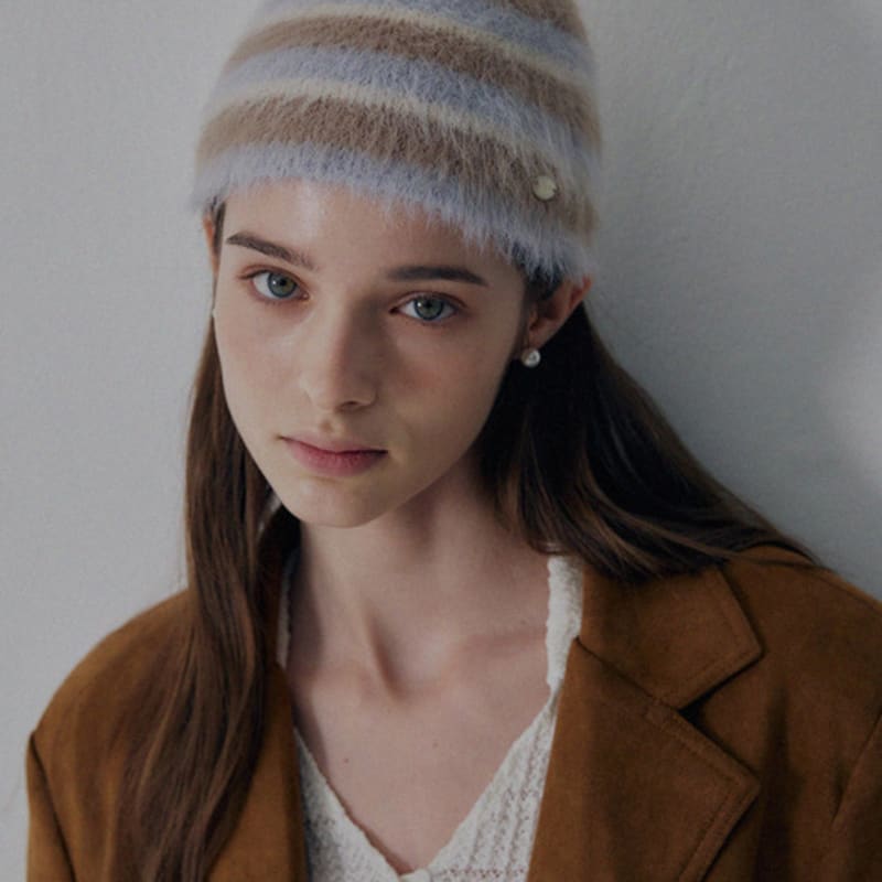 

Шапка бини Marchen Stripe_4 цвета dark brown