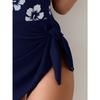 Charming Slit Skirt Knot Flower Design Slim Waist Backless Bikini Swimsuit For Beach Vacation