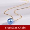 Pure 18K Gold Necklace Pendant Real Au750 Fine Jewelry Natural Freshwater Pearl 8-9mm Women Party Gift Princess D663-2