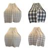 Loose Casual Long Pants Women Chic Wide Leg Pants Plaid Straight Leg Pants  Indoor Outdoor