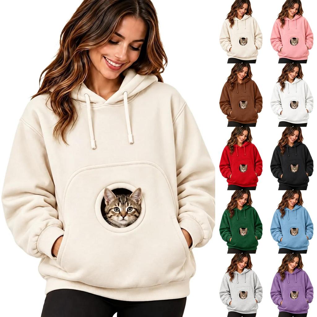 Felpa con cappuccio unisex per cane, felpa a maniche lunghe, vestibilità ampia, casual, calda, pullover senza