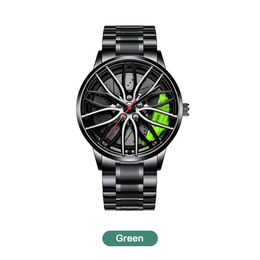 Men's Car Wheel Rim Hub Design Quartz Watch Alloy Sports Wrist Watch Fashion Timepiece For Men