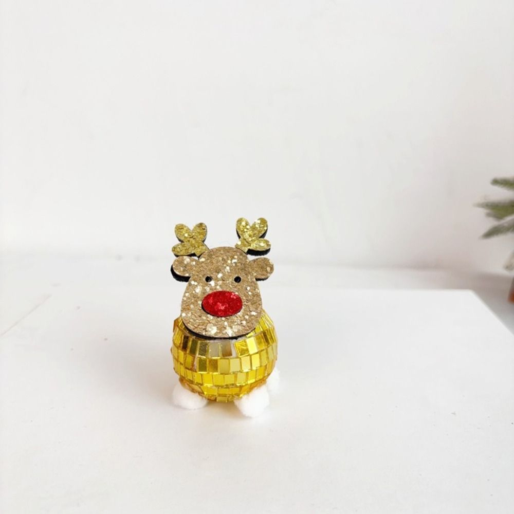 Nerozbitné vánoční zrcadlo přívěsek jelen roztomilá závěsná dekorace na vánoční stromek sváteční dekorace