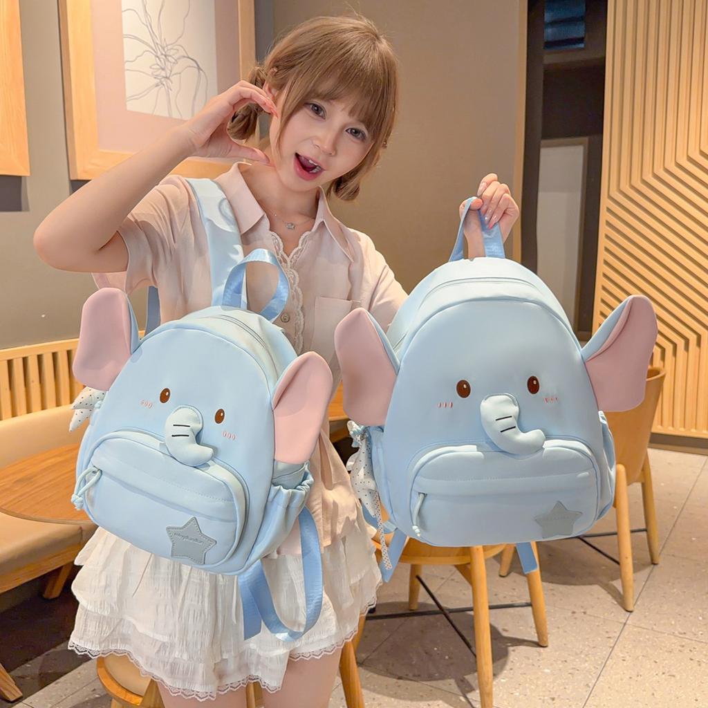 Cartoon Elephant Pattern Mini Backpack, Adorable Kids Casual School Bag, Funny Lovely Student Shoulder Bag