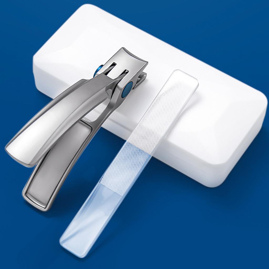 Versatile Nail Clippers Set Heavy Duty Toe Nail Clippers with Wide Jaw Opening Includes Nail File and Splatter proof Nippers