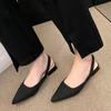 Sommer Frauen Neue Sexy Retro Einfarbig Heels PU Leder Schuhe Outdoor Bankett Party Spitze Schuhe Mode Sandalen Plus Größe 42