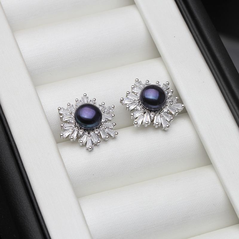 

Real Silver 925 Pearl Earrings Woman,Elegant White Natural Freshwater Jewelry Pearl Earring Wife Mother Birthday Gift Pink