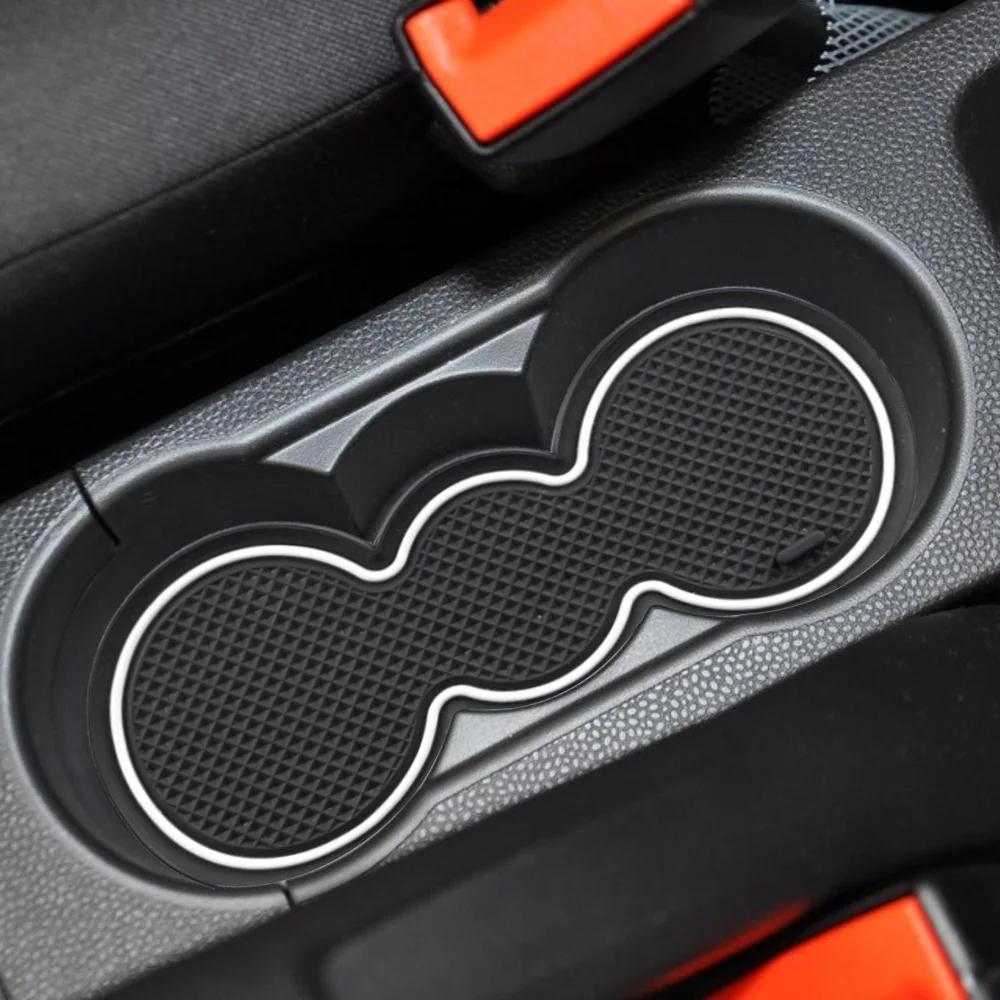 For Ford Fiesta MK7 2009 - 2015 Door Groove Mat Anti Slip Door Mats Water Cup Mats 10Pcs Slot Pad Interior Accessories