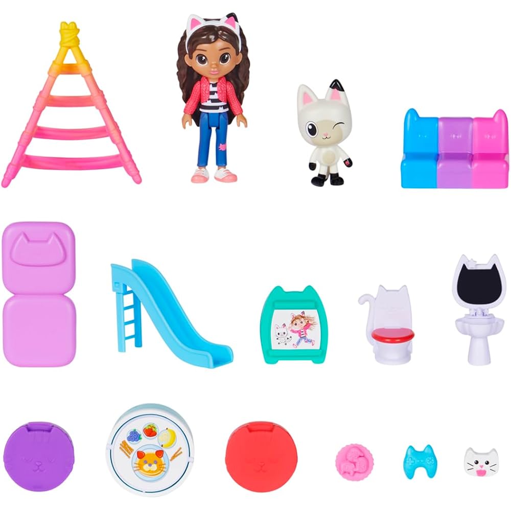 Gaby Dollhouse Large Cat House Playset with Accessories for Kids