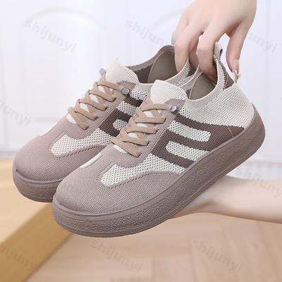 Fashion Women's Casual Shoes 2025 Comfortable Soft Soled Flats Breathable Mesh Hollow  Loafers Fly Weave Non Slip Lightweight Sneakers