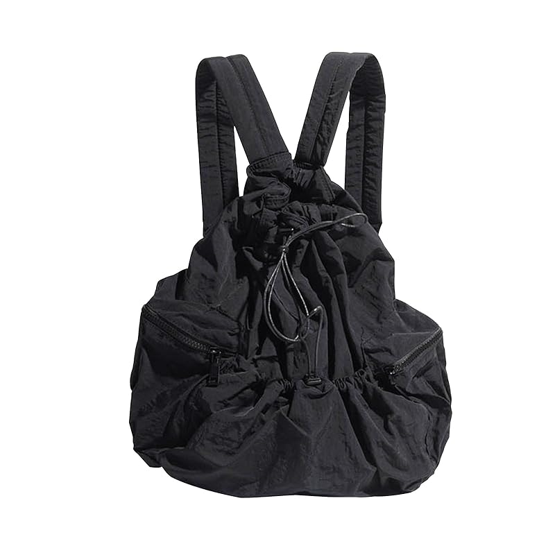 

[TREXPURE] backpack large capacity Drawstring type ladies rucksack lightweight A4 storage 4 pockets 17L South Korea student unisex Fashionable cute