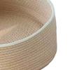 Round Cat Bed Basket Cotton Rope Woven Pet Bed with Cute Flower Toy Ball Breathable Cat Basket for All Seasons