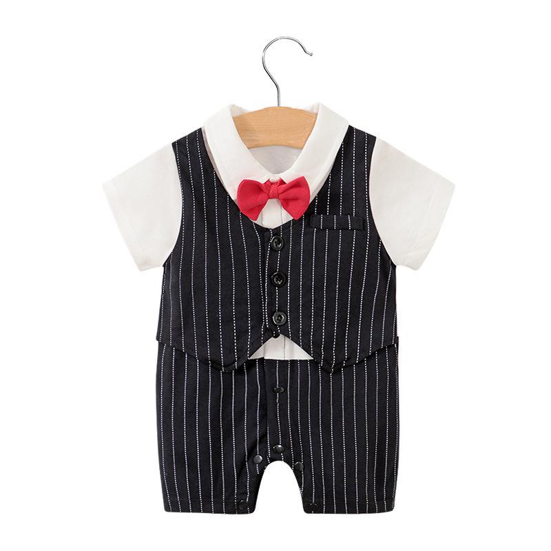 Heren Korte Mouw Zomer Romper voor Pasgeboren en Baby Jongens (0-1 Jaar) - Babykleding