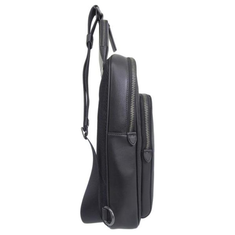 Coach Ethan 21 Brand Letter Logo Zipper Closure Adjustable Shoulder Strap Smooth Calfskin Crossbody Bag Small Men Crossbody Bag Black CO994-QBBK