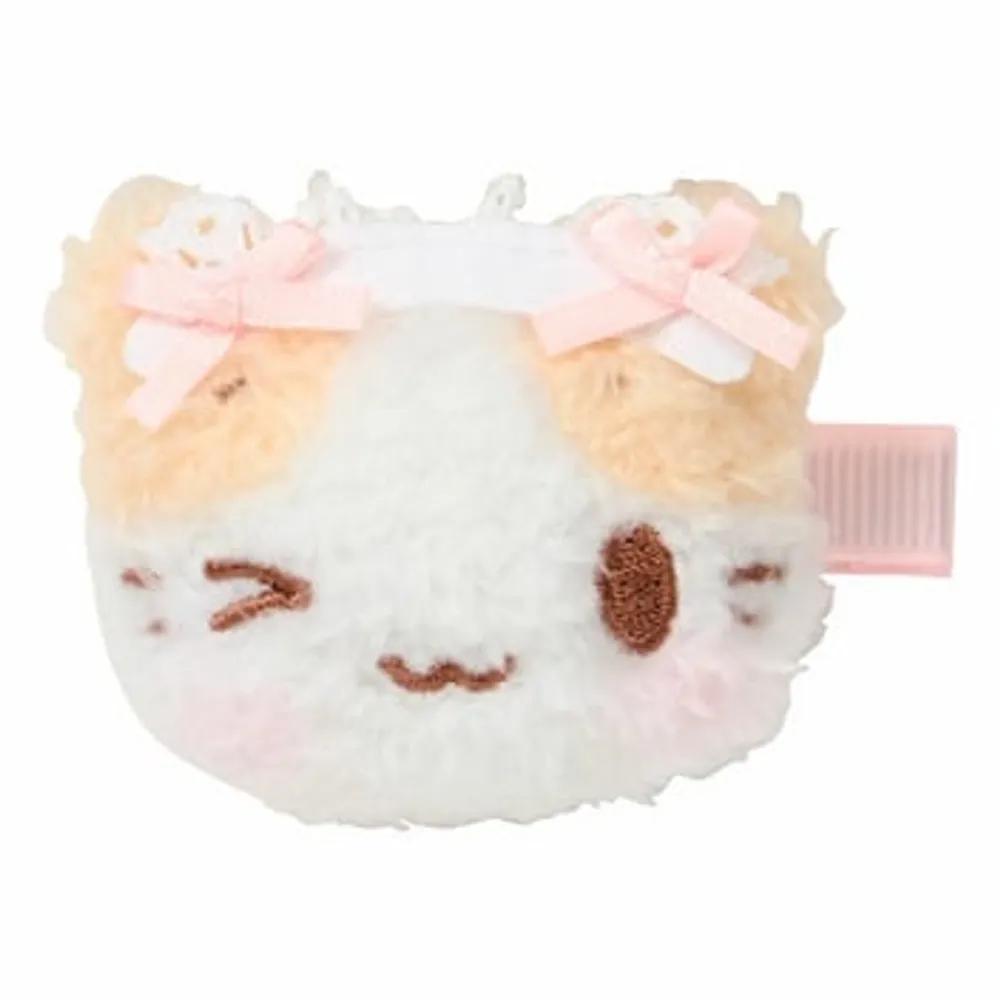 Sanrio plush toy face-shaped multi-clip hair clip Marshmallow