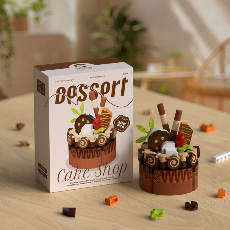 Chaolechuang LEGO-Compatible Birthday Cake DIY Building Blocks - Desktop Ornament Gift Toy