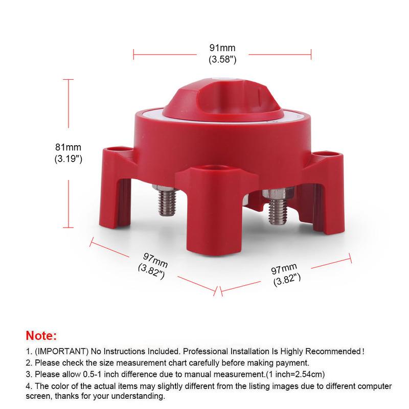 350 Amp E-Series Dual Circuit plus Battery Rotary Switch Isolators Disconnect 32V for Car Truck Ship RV Speedboat 5510E