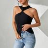 European and American sexy design sense kink neck slim body party sexy vest tube top