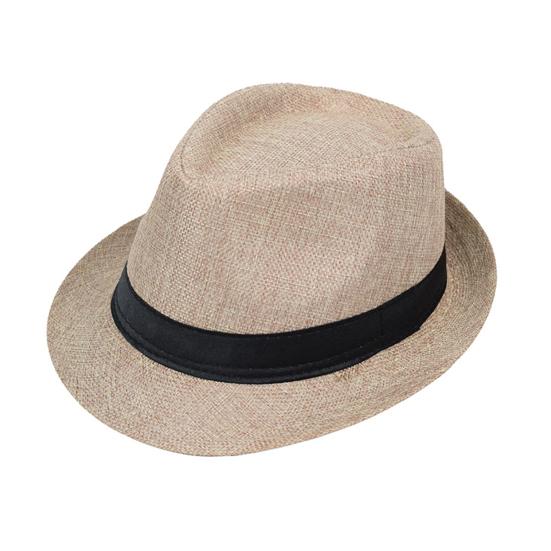 

Jazz Hat British Style Short Brim Ribbon Decor Breathable Mesh Bucket Hat Outdoor Travel Cycling Sun Protection Hat бежевый
