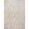 Graphic Living Room Rug with Ecru Embossed Patterns 160x230