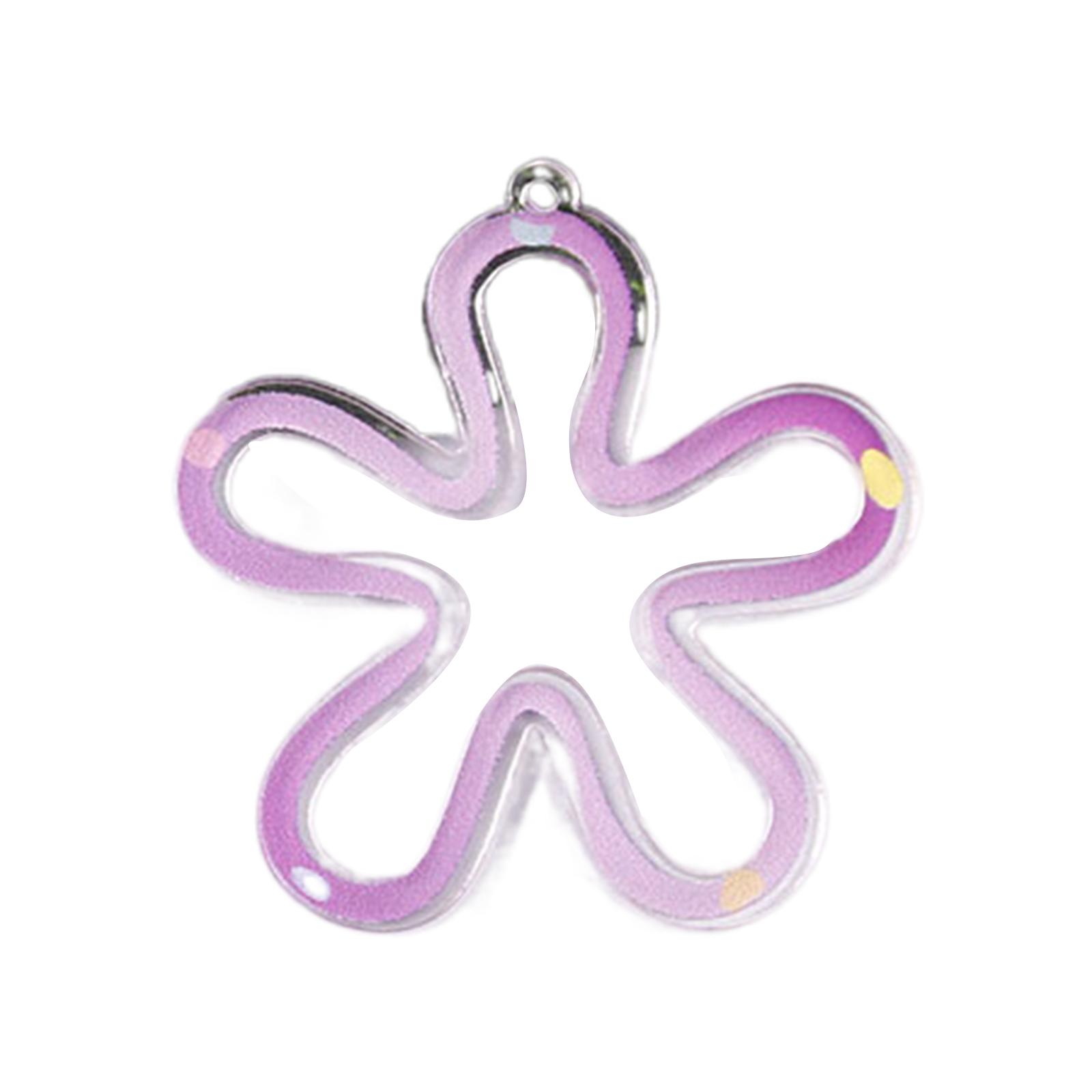 

DIY Elegant Hollow Flower Pendant Hollow Flower Jewelry Making Accessories Acrylic Material for Jewelry Necklace Making фиолетовый