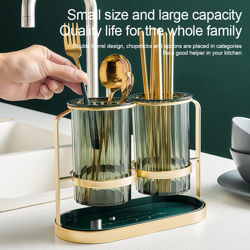 Chopstick Storage Holder Multifunctional Cutlery Drain Rack Luxury Dinnerware Rack Kitchen Tableware Spoon Forks Organizer Box