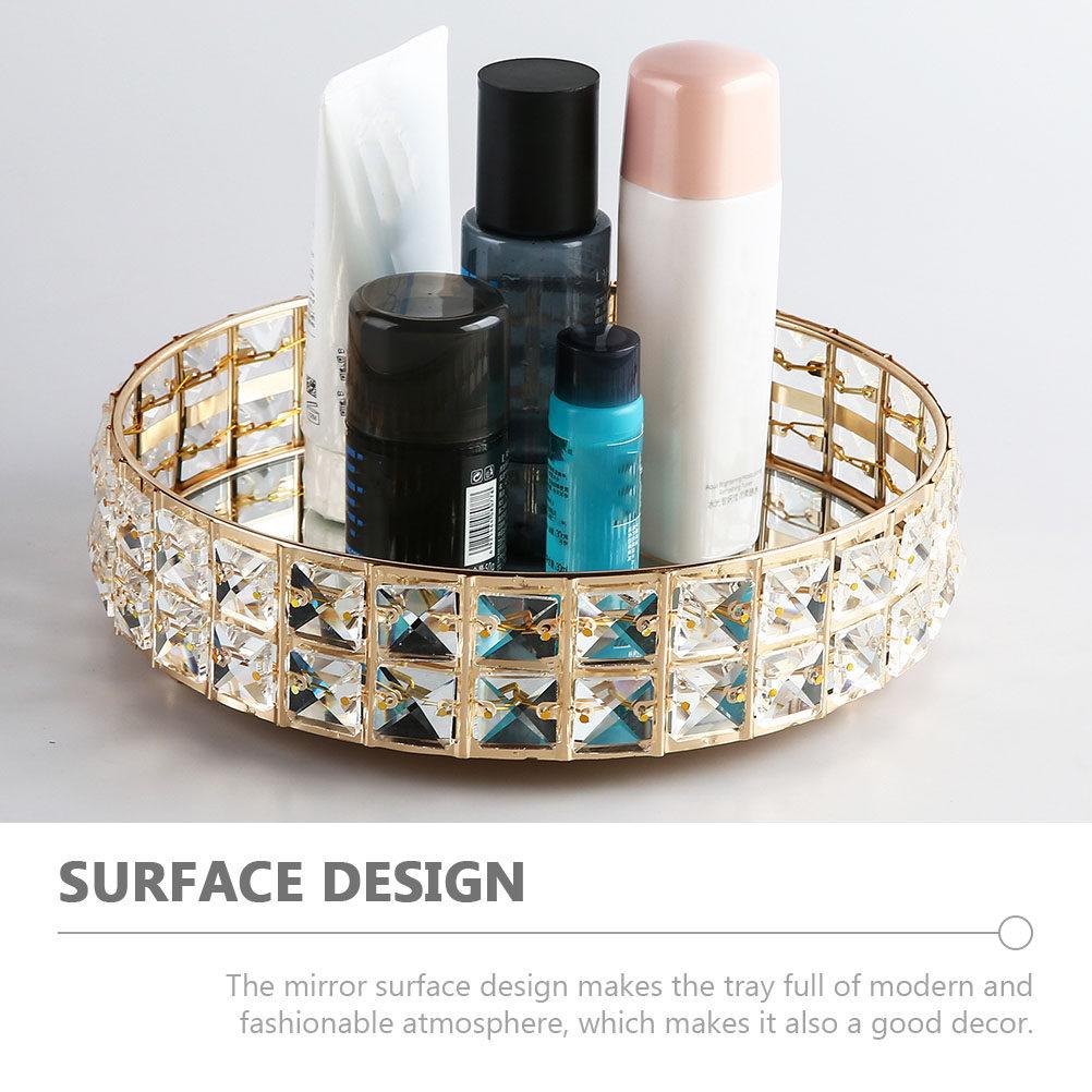Mirror Tray for Perfume and Jewelry Small Decorative Organizer for Bathroom Countertop Home Makeup Accessory Holder