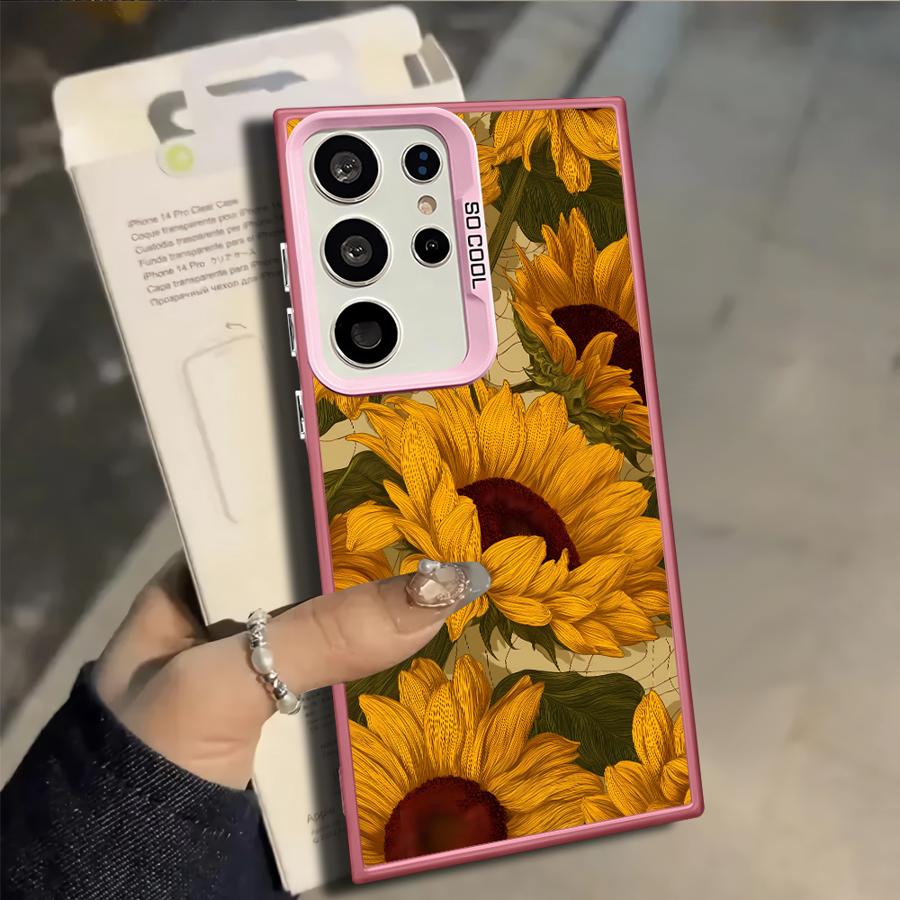 Case for Samsung Galaxy S25 S25Edge S24 FE S22 S20 Plus Note 20 Ultra S23 S21 S23 Ultra Phone Cover Sunflower Sea