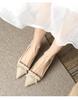 Schicke Spitze Kitten Heels: 2026 Frühling Geschlossene Zehenpartie Riemchen mit Schleife Mittelhoher Absatz Damen Sandalen