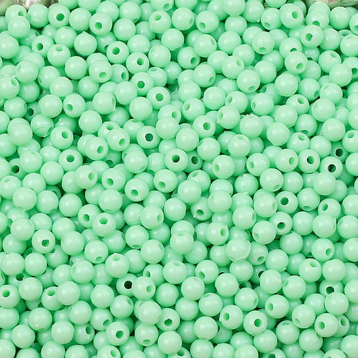 

900 шт. Акриловые бусины Однотонные Круглые Свободные Разделительные бусины для Изготовления Ювелирных Изделий DIY Браслеты Ожерелье светло-зеленый