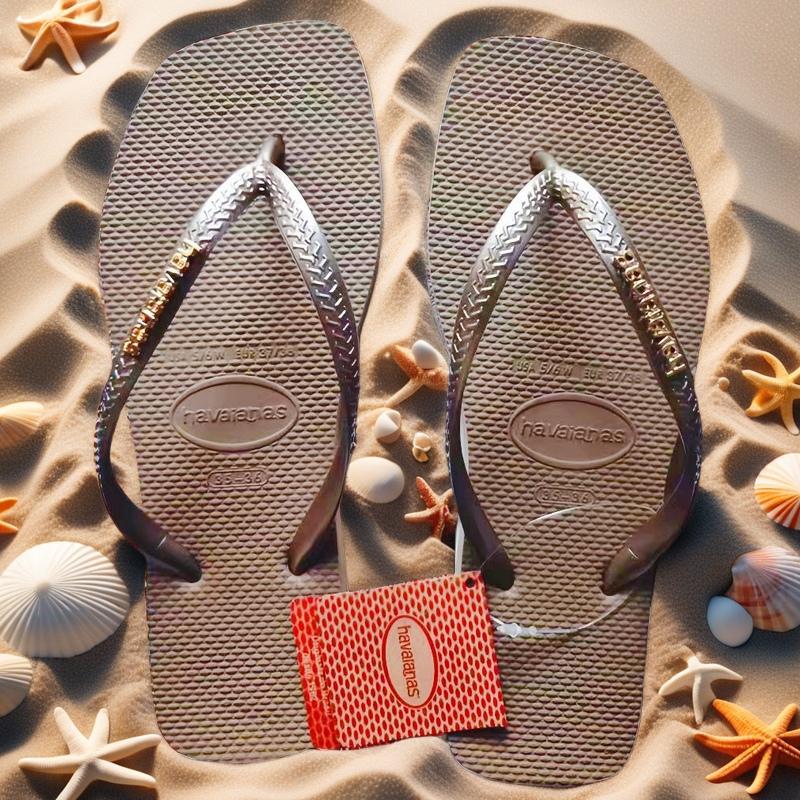 Summer 2025 New Women's Square Toe Flip Flops Outdoor Beach Sandals Luxury Women's Casual Slippers Size 35-42 Women's Shoes