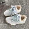 Original niche design fleece board shoes women's 2025 new winter versatile platform white shoes warm casual shoes