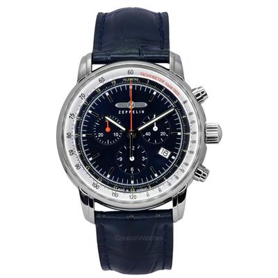 LZ 14 Marine Chronograph Kožený řemínek Modrý ciferník Quartz 88883 pánské hodinky