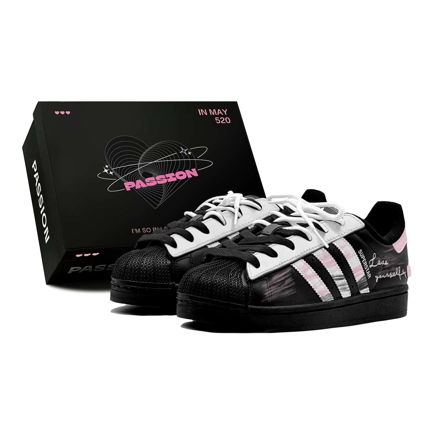 

Adidas Originals Superstar 2 Couple, Romantic Gesture, Ink Confession, Vintage Floral, Niche Outfit GS Low top JH9977(TeamS2-S-BOX) 39⅓