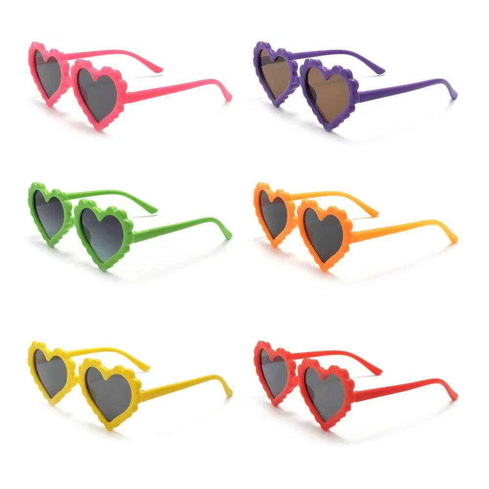 Children s Cute Peach Heart Sunglasses - Irregular Shape, Multi-color