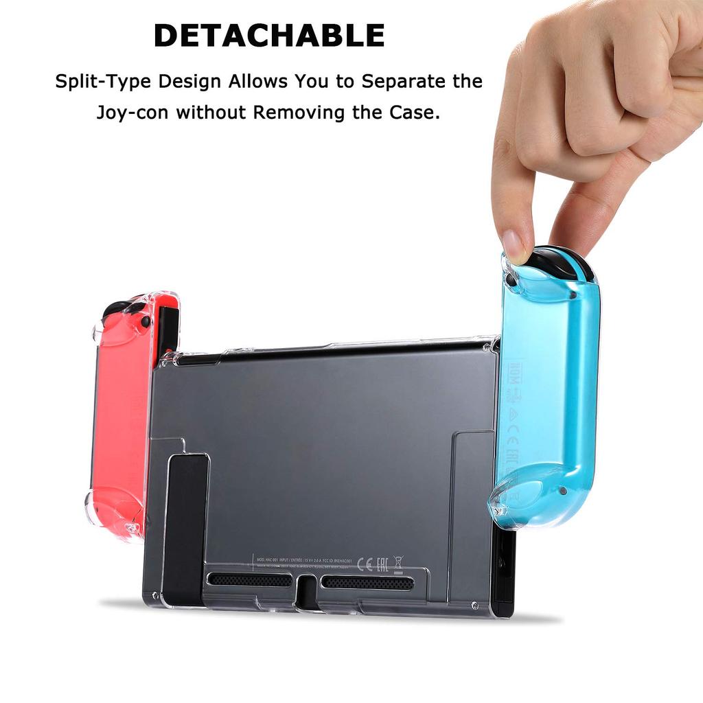 Tasikar Nintendo Switch Separat Transparent Nintendo Switch Compatibil cu Dock și Husă Controller Joy Cons, Carcasă, Carcasă Ultra-subțire, (clar)
