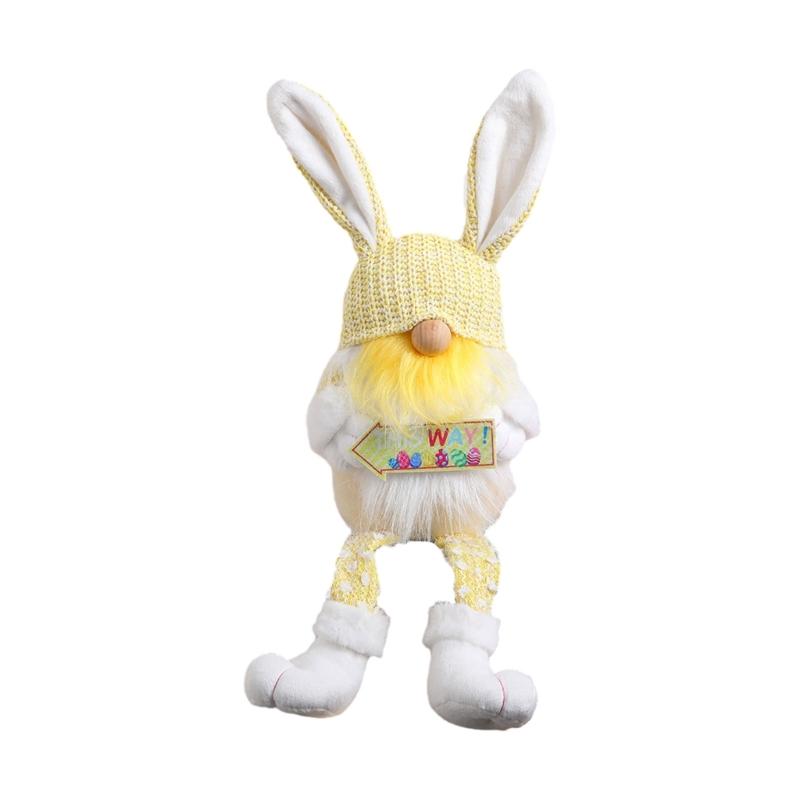 RabbitEar Rudolph Doll Festival Decoration Gnome Figurine Seasonal House Decor Bedroom Kitchen Ornament Easter Layouts
