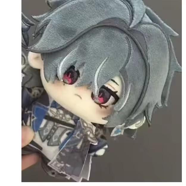10cm Ritter von Favonius Lohen Plüschpuppe Weihnachten Anhänger Bedruckt Genshin Impact Stofftier Lohen Plüschpuppe Geburtstagsfeier Geschenk Spielzeug gray