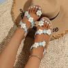 Fashion 2024 New Style Set Toe Color Women's Sandals Holiday Lightweight Petal Plus Size Beach Shoes Red Fashion Travel Slippers