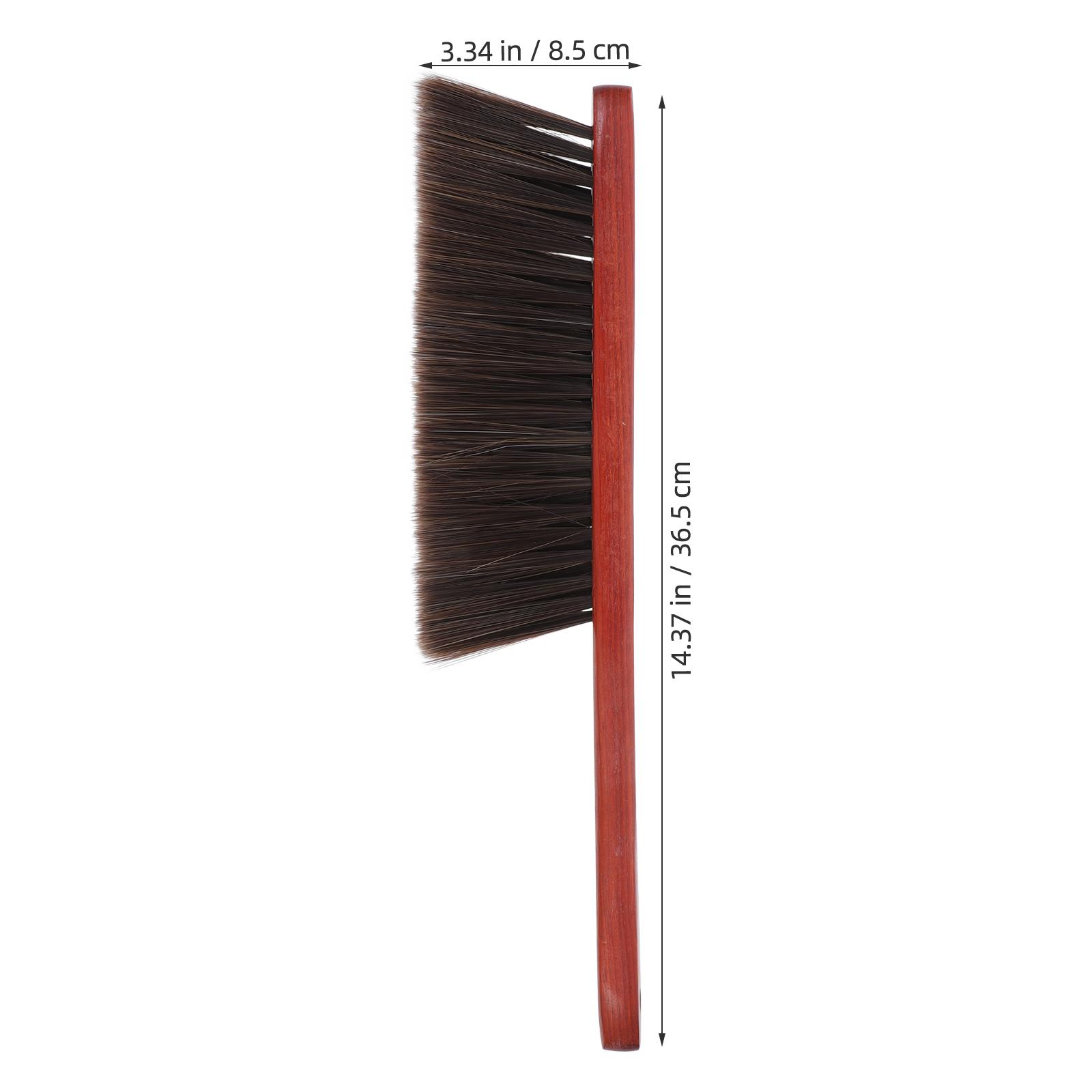 Soft Bristle Fireplace Brush Wooden Handle Long Handle Whisk Broom Dust Cleaning Brush for Sofa Bed Car Furniture