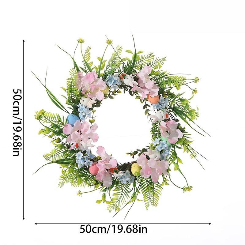 Spring Easter Carrot Standing Rabbit Artificial Wreath, Rattan Woven Creative Decorative Wreath, Special Props 19.68inch зелёный