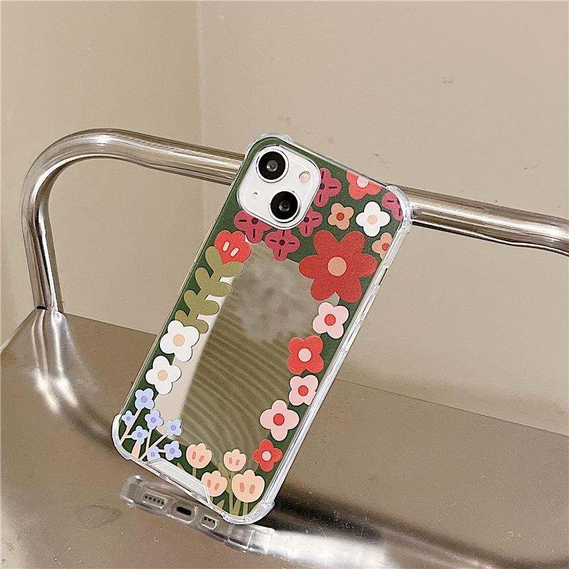 Zhitai iPhone 14 Pro/16 & Huawei P60/Honor 90 Flower Mirror Phone Case