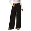Ladies' Loose Comfortable Casual Fashionable Wide Leg Pants Solid Color And Plush High Waisted Pants