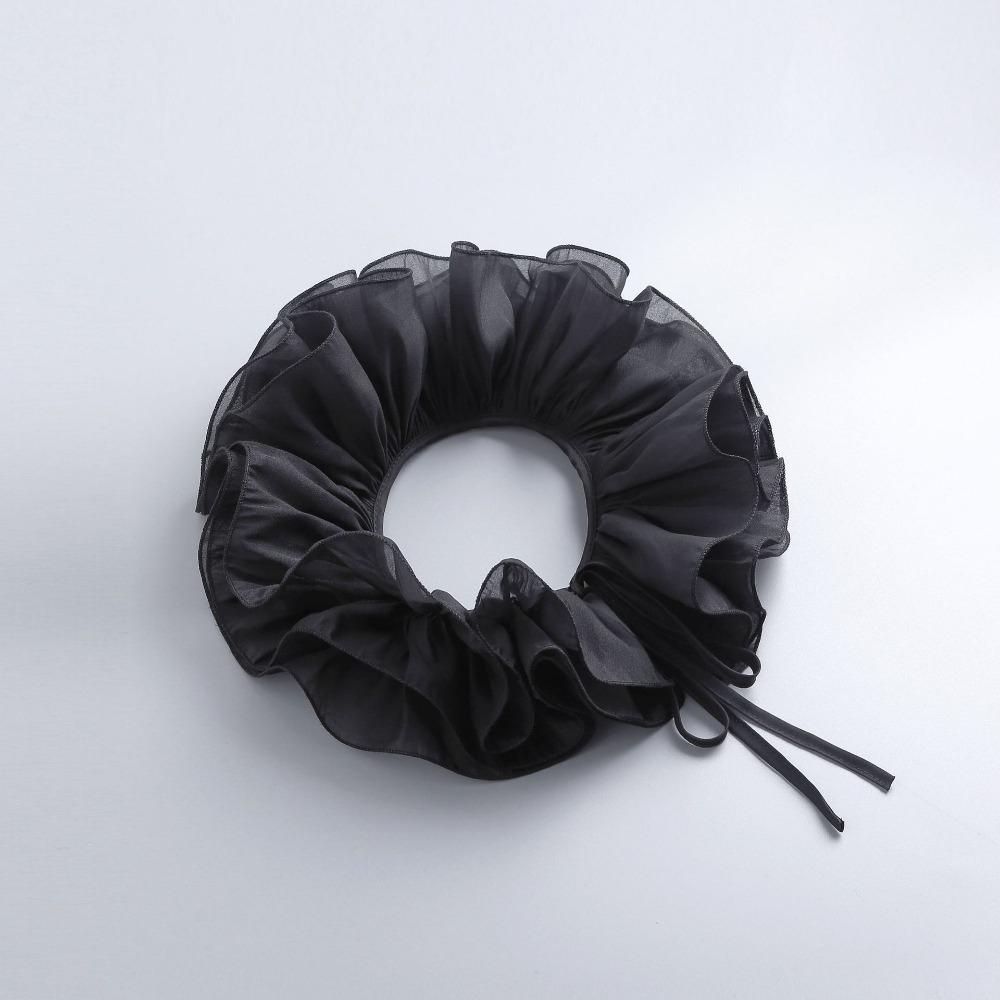 

Fashion Mesh Ruffle Layer Fake Collar Ruffled Edge Party Neckwear Detachable Collar Multi-layer Decoration Shawl чёрный
