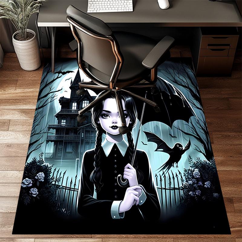 Wednesday Polyester Carpet, Soft Indoor Mat for Office Chair, Living Room, Computer Desk - Decorative Home Office Rug Design