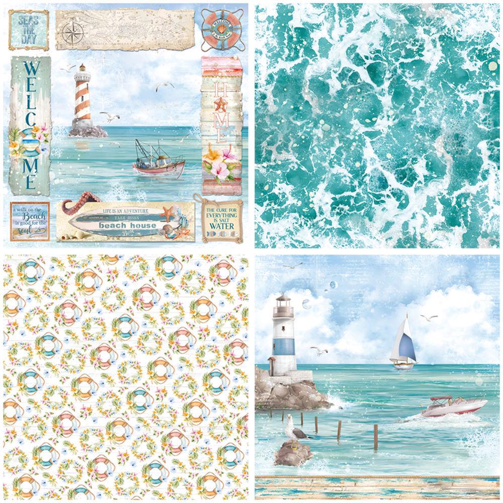12 Sheets Retro Summer Breeze Collage Material Paper for DIY Journaling Stickers