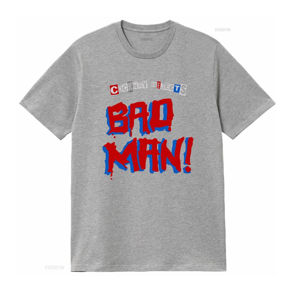 Cockney Rejects Bad Man Print Mens T Shirt Available in 6 Colors vintage Washed Slightly Casual Unisex Top For Everyday Wear